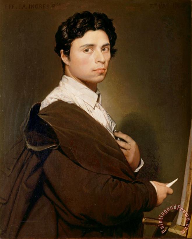 Jean Auguste Dominique Ingres Autoportrait a Vingt Quatre Ans Art Painting