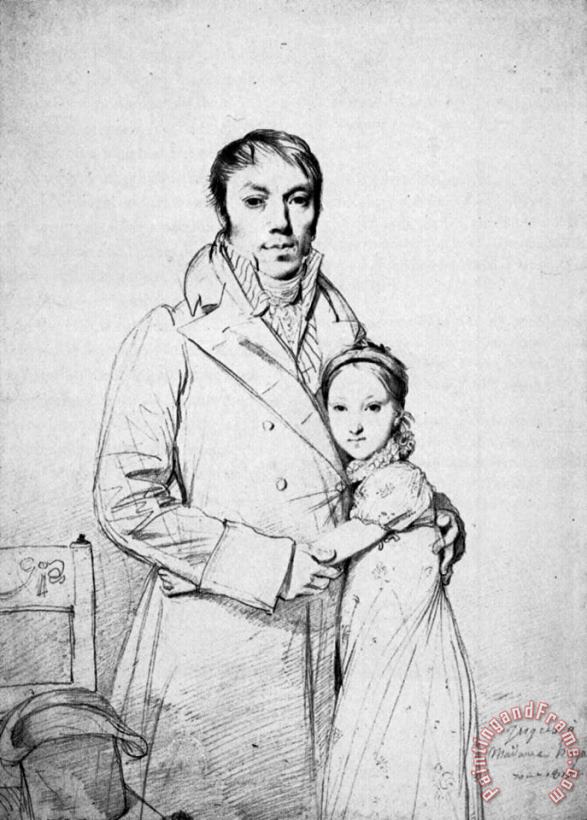Jean Auguste Dominique Ingres Charles Hayard And His Daughter Marguerite Art Print
