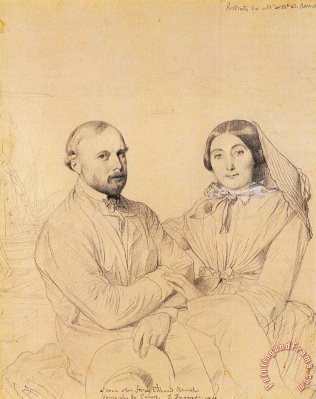 Jean Auguste Dominique Ingres Edmond Ramel And His Wife, Born Irma Donbernard Art Painting
