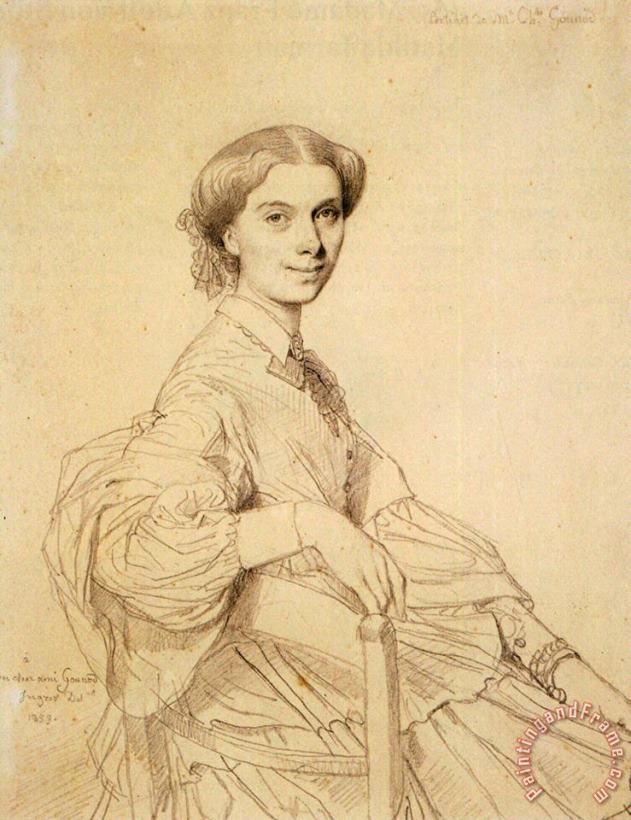 Jean Auguste Dominique Ingres Madame Charles Gounod, Born Anna Zimmermann Art Print