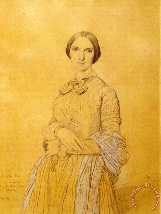 Jean Auguste Dominique Ingres Madame Hippolyte Flandrin, Born Aimee Caroline Ancelot Art Painting