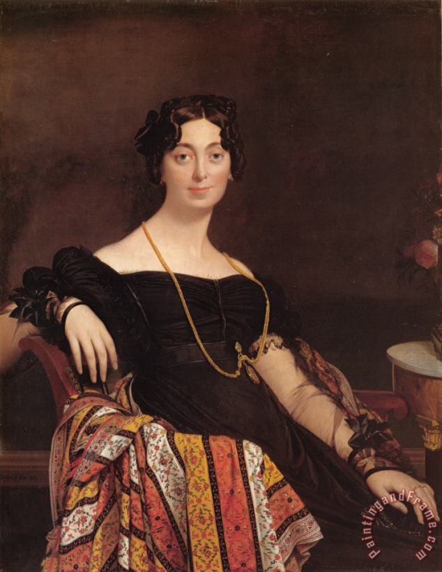 Jean Auguste Dominique Ingres Madame Jacqueslouis Leblanc, Nee Francoise Poncelle Art Painting