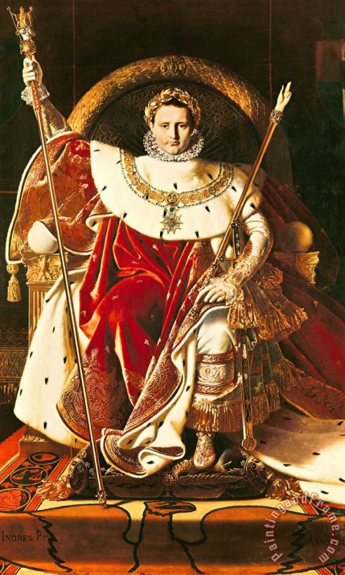 Jean Auguste Dominique Ingres Napoleon I (1769 1821) on The Imperial Throne Art Painting