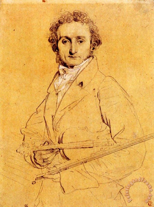 Niccolo Paganini painting - Jean Auguste Dominique Ingres Niccolo Paganini Art Print