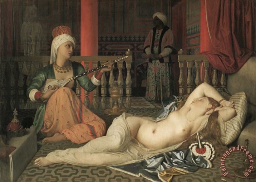 Odalisque with a Slave painting - Jean Auguste Dominique Ingres Odalisque with a Slave Art Print