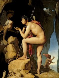 Jean Auguste Dominique Ingres - Oedipus and the Sphinx painting