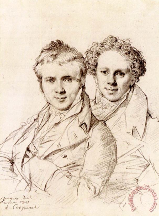 Otto Magnus Von Stackelberg And, Possibly, Jackob Linckh painting - Jean Auguste Dominique Ingres Otto Magnus Von Stackelberg And, Possibly, Jackob Linckh Art Print