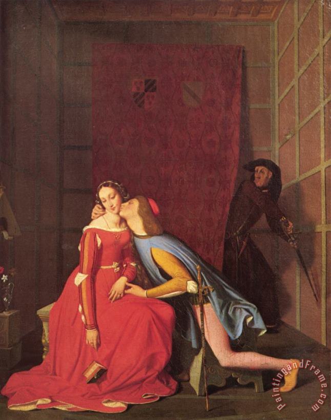 Paolo And Francesca painting - Jean Auguste Dominique Ingres Paolo And Francesca Art Print