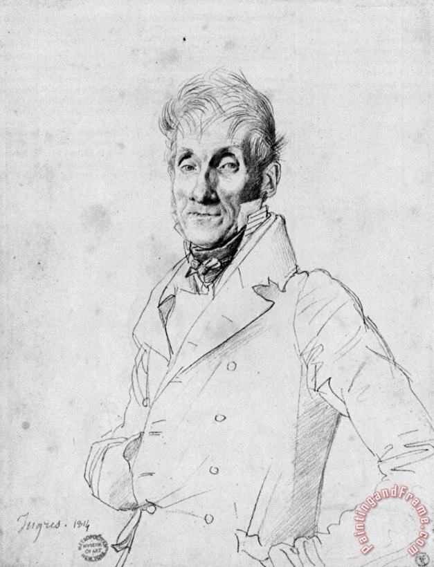 Jean Auguste Dominique Ingres Portrait of a Man, Possible Edme Bochet Art Painting