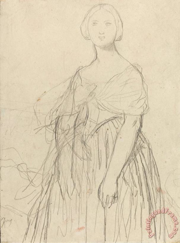 Jean Auguste Dominique Ingres Sketch for Madame Moitessier Art Print