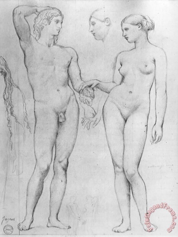 Jean Auguste Dominique Ingres Study for The Golden Age Art Painting