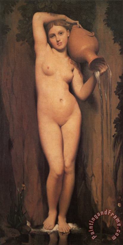 The Source painting - Jean Auguste Dominique Ingres The Source Art Print