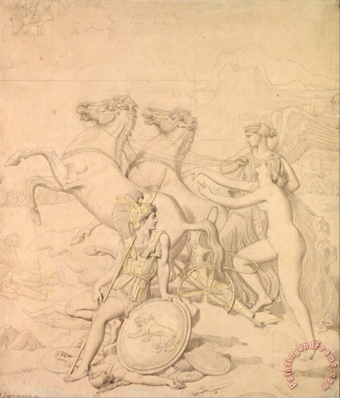Venus Hurt by Diomedes painting - Jean Auguste Dominique Ingres Venus Hurt by Diomedes Art Print