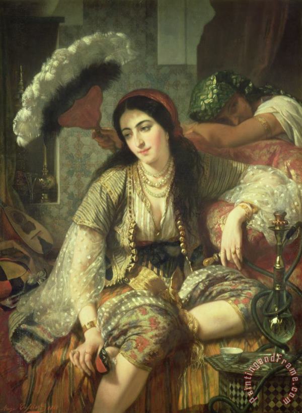 Jean Baptiste Ange Tissier Odalisque painting - Odalisque print for sale
