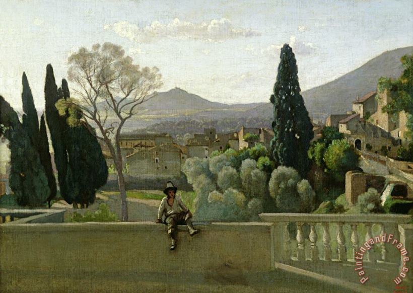 The Gardens of the Villa dEste painting - Jean Baptiste Camill Corot The Gardens of the Villa dEste Art Print