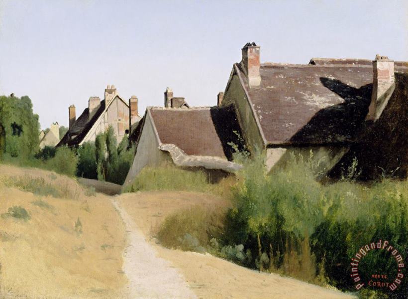 Jean Baptiste Camille Corot Houses Near Orleans (maisons Aux Environs D'orleans) Art Painting