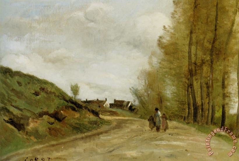 La Route De Gouvieux painting - Jean Baptiste Camille Corot La Route De Gouvieux Art Print