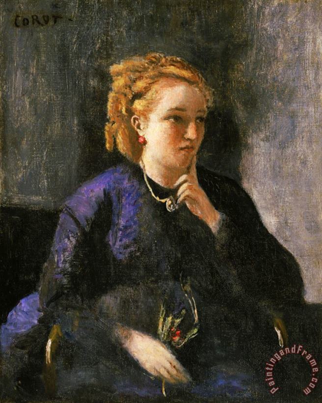 Jean Baptiste Camille Corot Portrait of a Woman Art Print