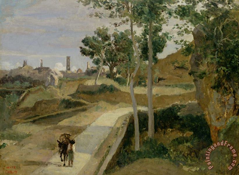 Jean Baptiste Camille Corot Road from Volterra Art Print