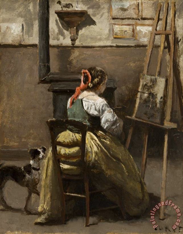 Jean Baptiste Camille Corot The Artist's Studio Art Print