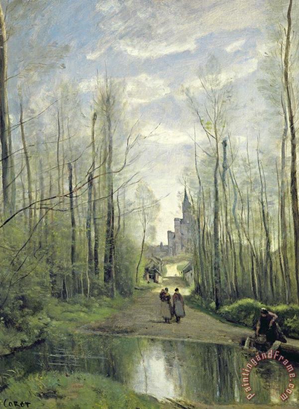Jean Baptiste Camille Corot The Church At Marissel Art Print