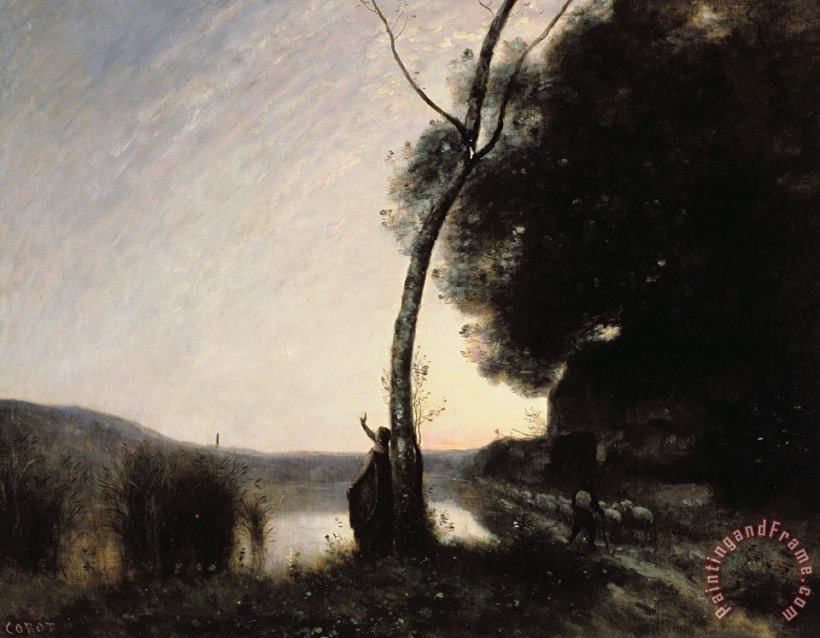 The Evening Star painting - Jean Baptiste Camille Corot The Evening Star Art Print