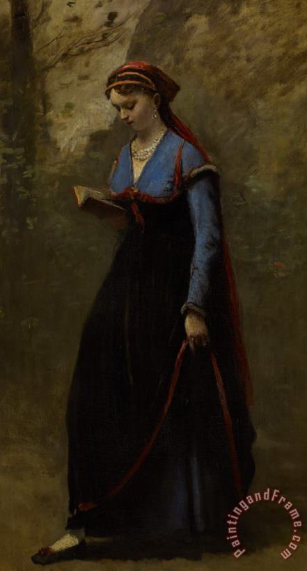 Jean Baptiste Camille Corot The Reader Art Painting