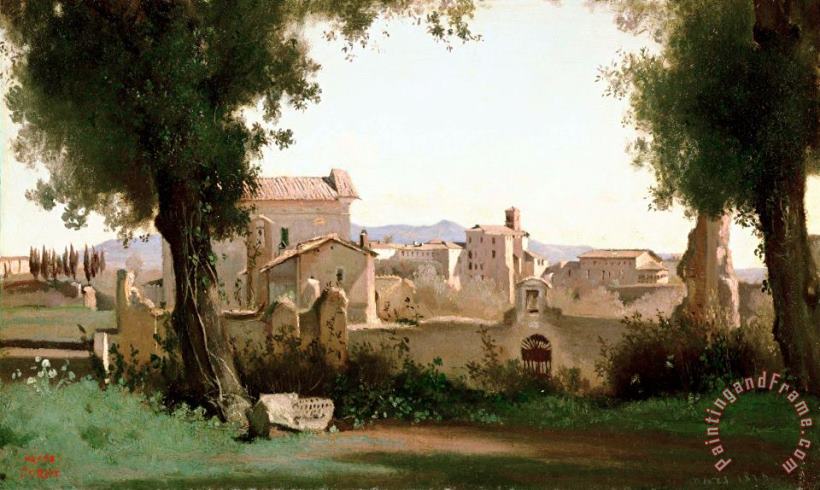 Jean Baptiste Camille Corot View From The Farnese Gardens, Rome Art Print