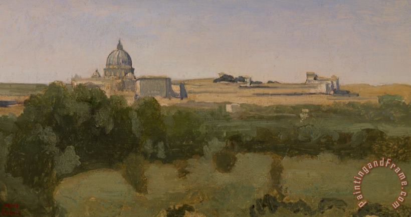Jean Baptiste Camille Corot View Of St Peters Art Painting