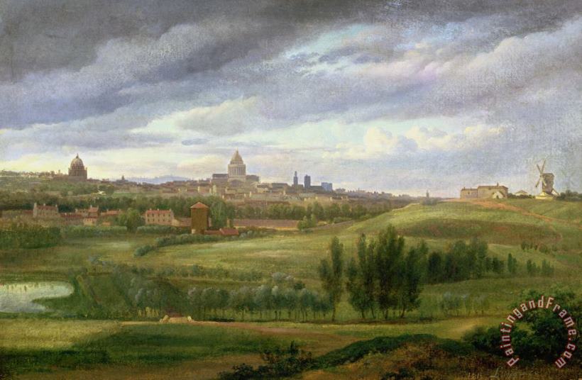 Jean Baptiste Gabriel Langlace View of Paris from Butte aux Cailles Art Painting