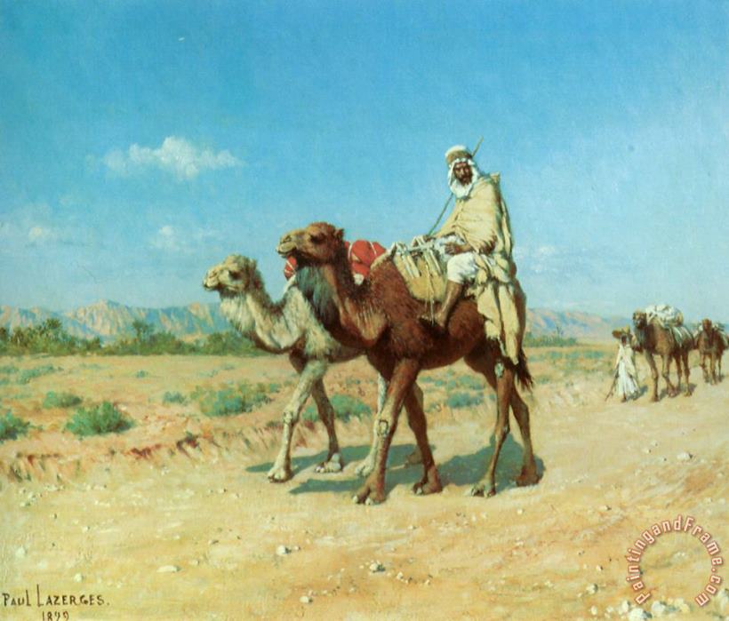 Jean Baptiste Paul Lazerges In The Desert Art Print