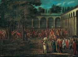 Jean Baptiste Vanmour The Ambassadorial Delegation Passing Through The Second Courtyard of The Topkapi Palace