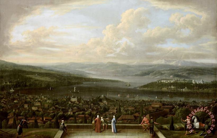 View of Istanbul From The Dutch Embassy at Pera painting - Jean Baptiste Vanmour View of Istanbul From The Dutch Embassy at Pera Art Print