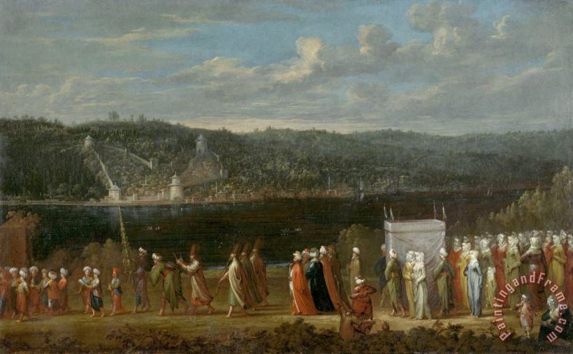 Wedding Procession on The Bosphorus painting - Jean Baptiste Vanmour Wedding Procession on The Bosphorus Art Print