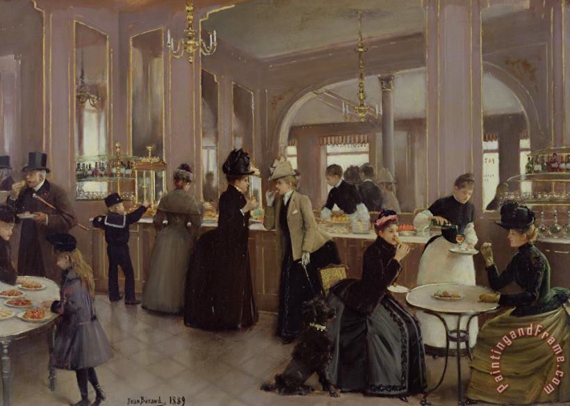 Au Cafe  by Jean Beraud   Giclee Canvas Print Repro