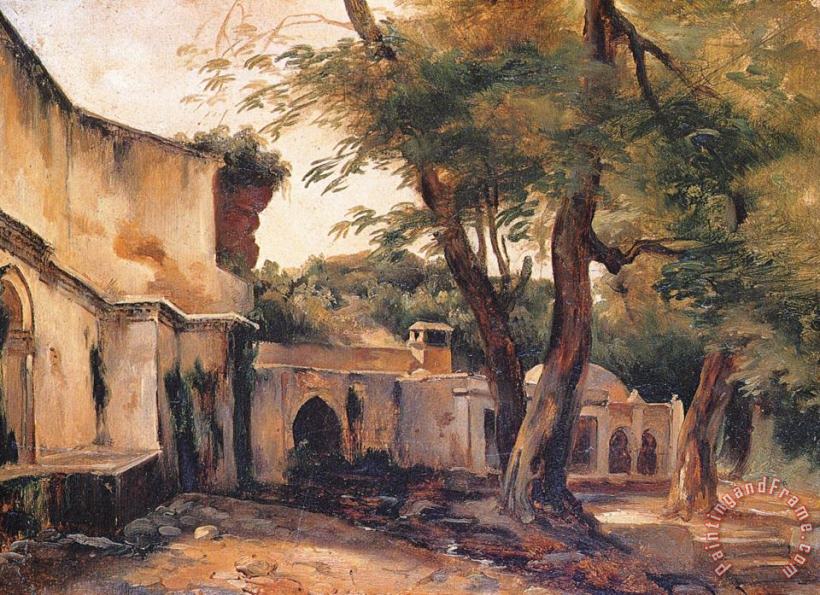 Jean Charles Langlois Fountain Near Algiers Art Painting