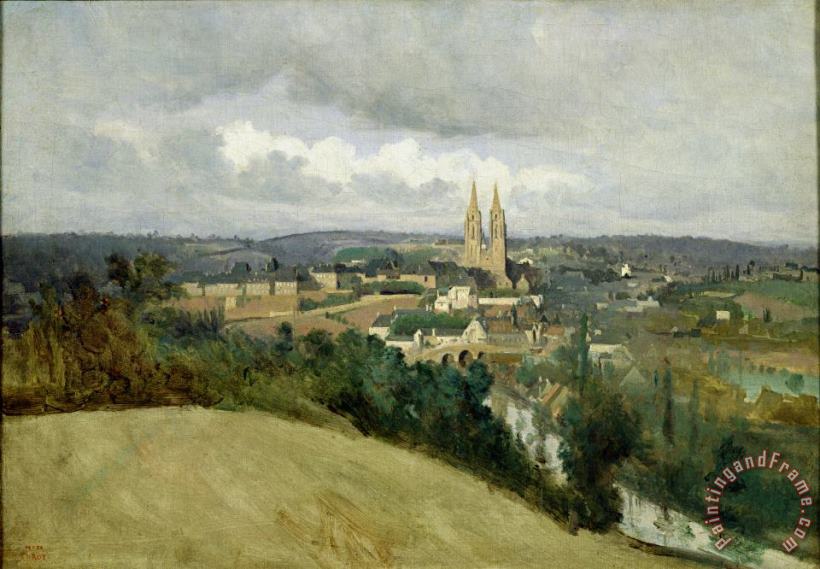 Jean Corot General View of the Town of Saint Lo Art Painting