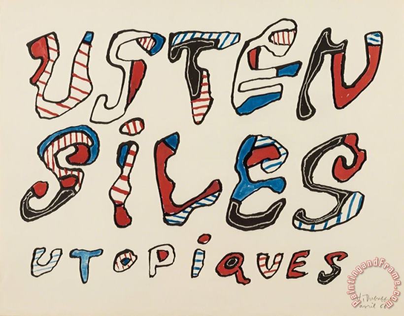 Ustensiles Utopiques, 1966 painting - Jean Dubuffet Ustensiles Utopiques, 1966 Art Print