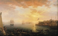 Jean Francois Hue View of Brest Harbor