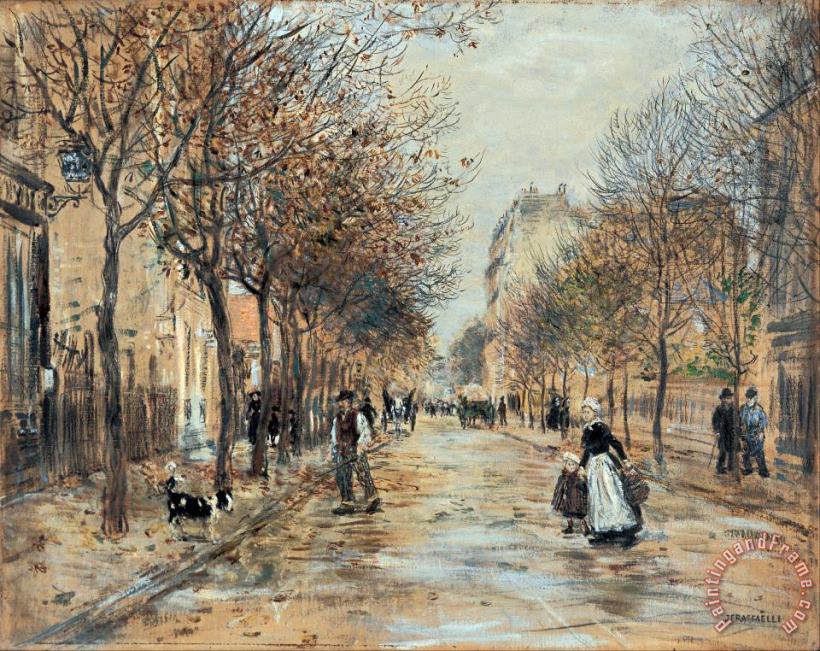 Jean Francois Raffaelli Street in Asnieres Art Painting