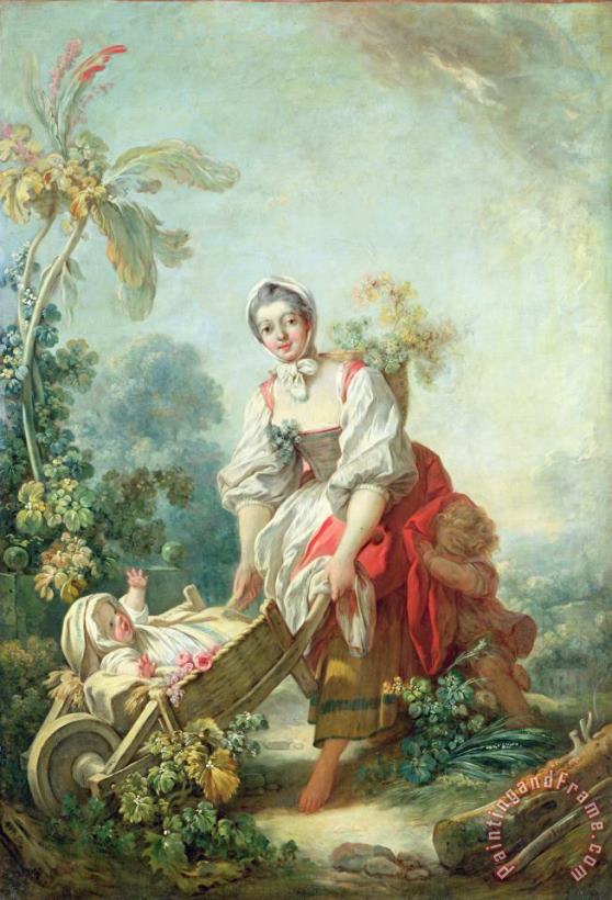 Jean Honore Fragonard The Joys of Motherhood Art Print