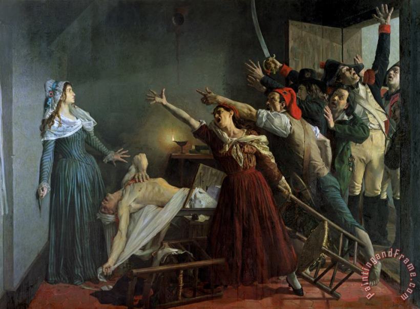 The Assassination of Marat painting - Jean Joseph Weerts The Assassination of Marat Art Print