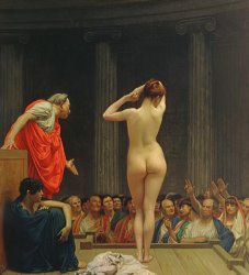 Jean Leon Gerome - A Roman Slave Market painting