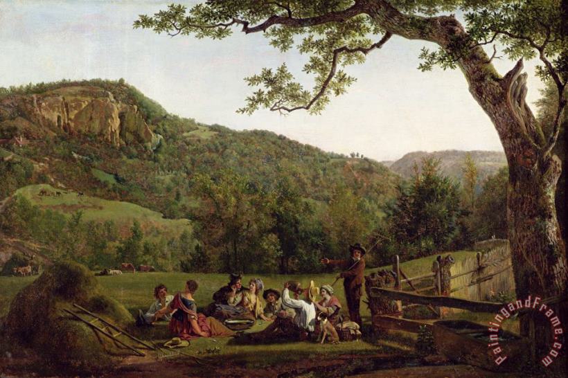 Jean Louis De Marne Haymakers Picnicking in a Field Art Painting