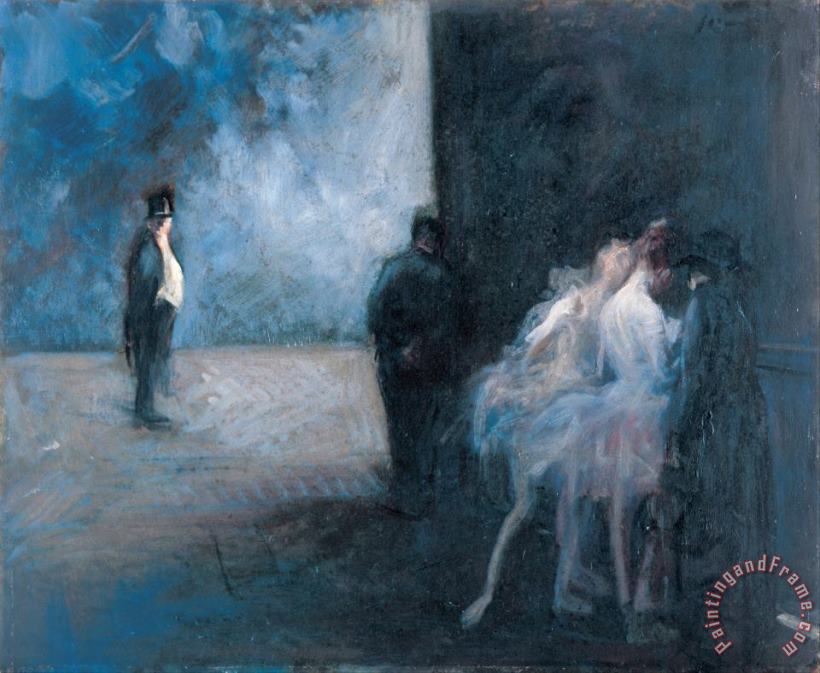 Backstage symphony in Blue painting - Jean Louis Forain Backstage symphony in Blue Art Print