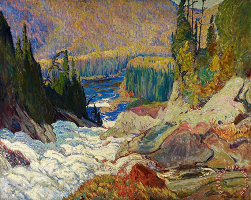 Falls, Montreal River painting - J.e.h. Macdonald Falls, Montreal River Art Print