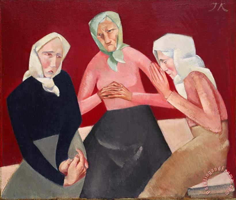 Jekabs Kazaks Three Old Ladies Art Painting