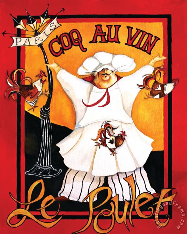 Coq Au Vin painting - Jennifer Garant Coq Au Vin Art Print