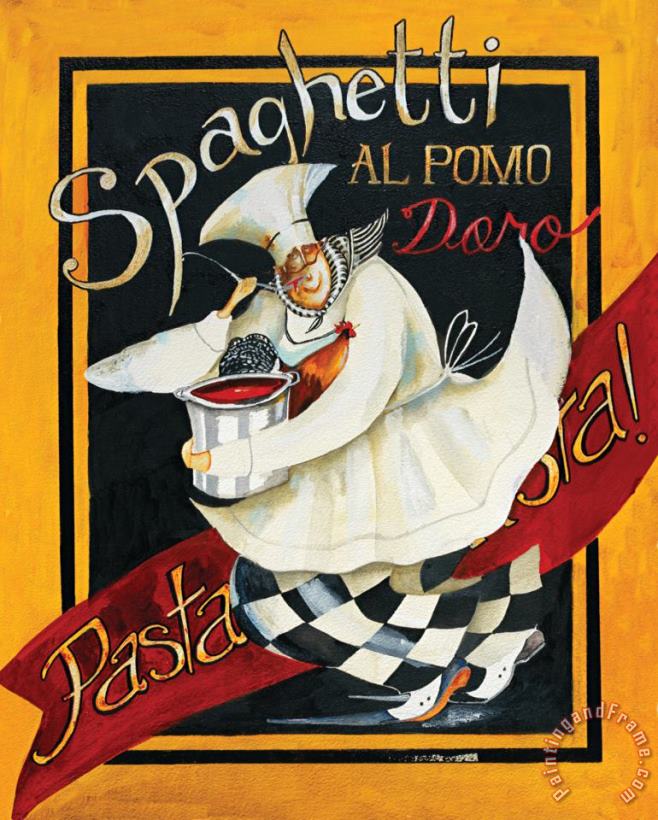 Spaghetti Chef painting - Jennifer Garant Spaghetti Chef Art Print
