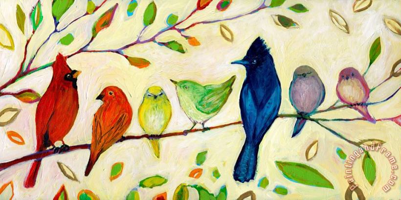 A Flock Of Many Colors painting - Jennifer Lommers A Flock Of Many Colors Art Print